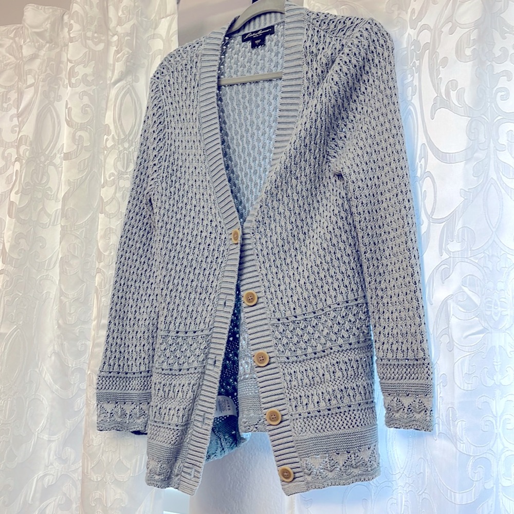 Eddie Bauer light blue cardigan